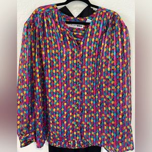 Vintage Color Block Blouse / Shirt